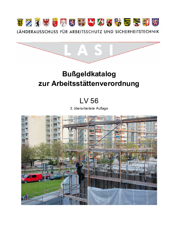 LV 56: Bußgeldkatalog zur Arbeitsstättenverordnung