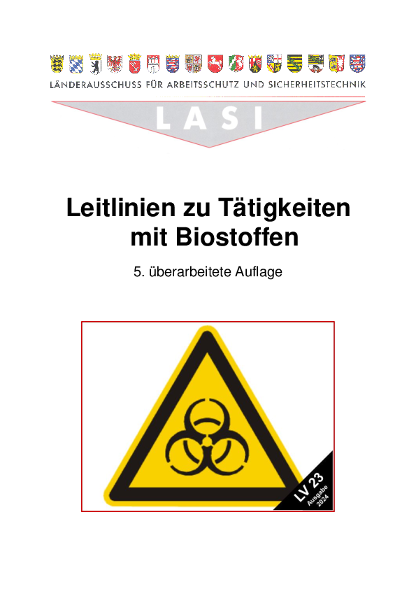 LV 23: Leitlinien zu Tätigkeiten mit Biostoffen