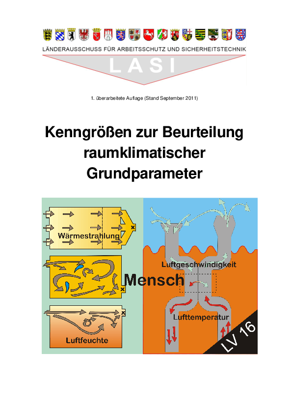 LV 16: Kenngrößen zur Beurteilung raumklimatischer Grundparameter