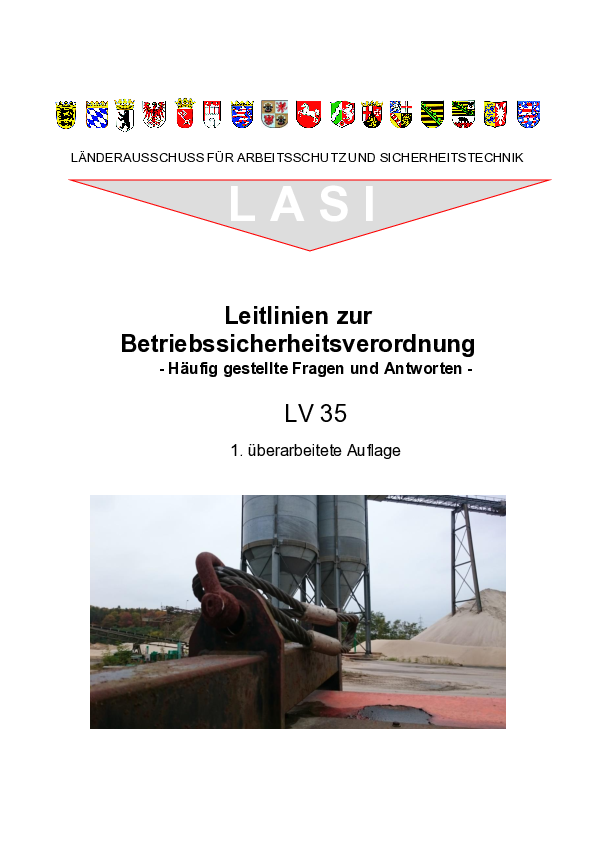 LV 35: Leitlinien zur Betriebssicherheitsverordnung
